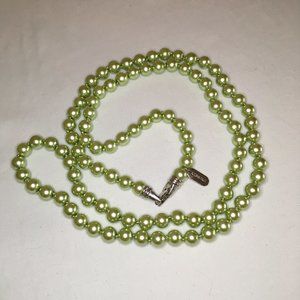 Kissaka Pastel Green Faux Pearl Necklace